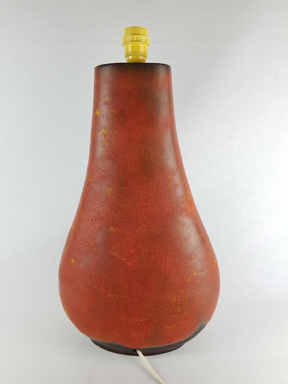 Vintage WALTER GERHARDS KERAMIK Red Floor Lamp With Eagle Decor West German Pottery 1950s - 1960s