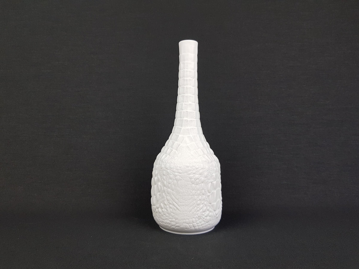Vintage AK KAISER 3D Relief Vase with Crocodile or Snake Skin Decor, West German Pottery 1970s, Form Number 248/1