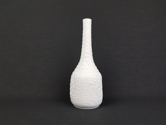 Vintage AK KAISER 3D Relief Vase with Crocodile or Snake Skin Decor, West German Pottery 1970s, Form Number 248/1