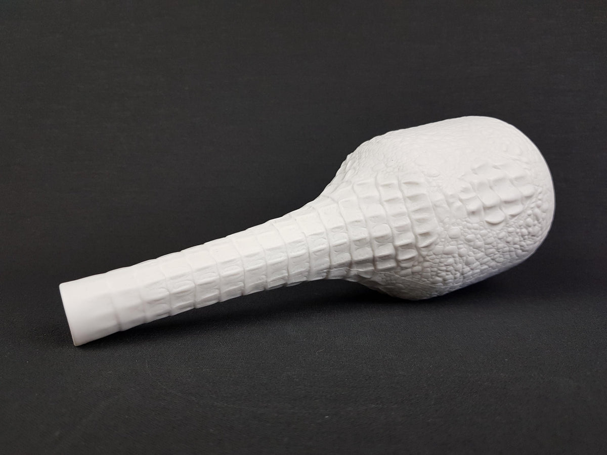 Vintage AK KAISER 3D Relief Vase with Crocodile or Snake Skin Decor, West German Pottery 1970s, Form Number 248/1
