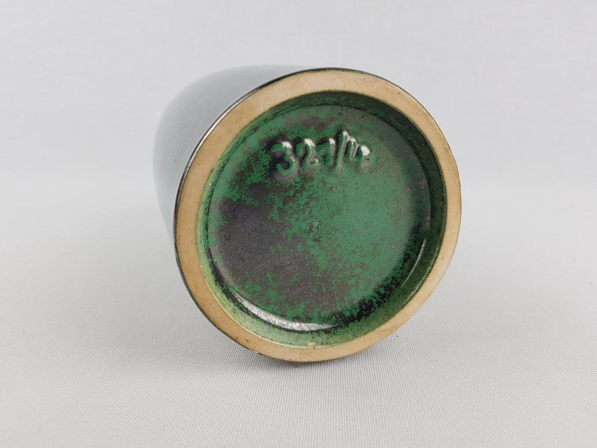 Vintage RUSCHA KERAMIK Green Vase "Kupfergrün" decor 321/4 by Kurt Tschörner West German Pottery 1960s