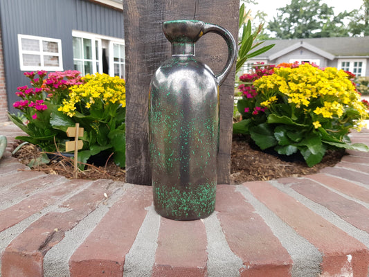 Vintage RUSCHA KERAMIK Green Vase "Kupfergrün" decor 321/4 by Kurt Tschörner West German Pottery 1960s