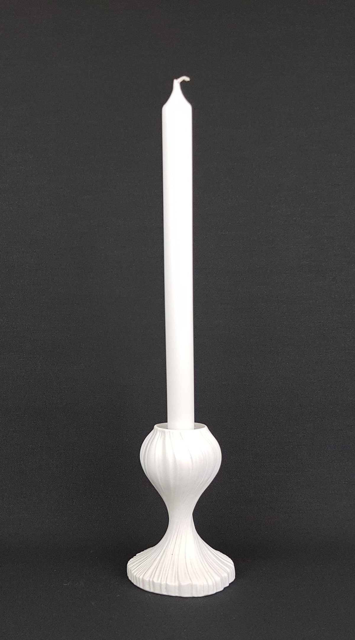 Vintage ROSENTHAL Studio Linie Porcelaine White Relief Candle Holder 1970s by Martin Freyer West Germany
