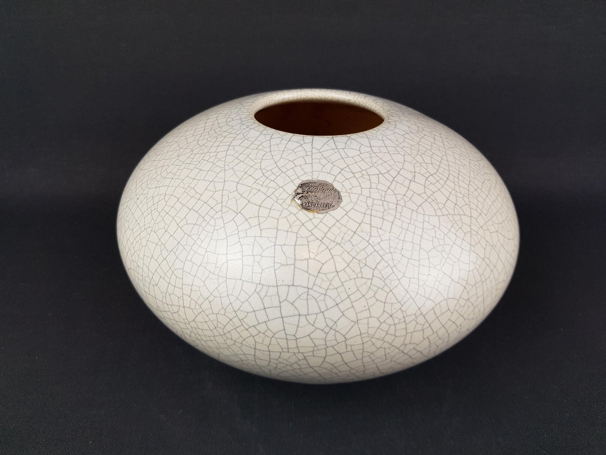 Vintage SILBERDISTEL Stylish Vase with Craquele Decor 8/20 West German Pottery 1950s