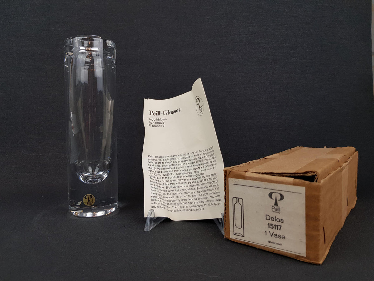 Vintage PEILL UND PUTZLER Crystal Clear Glass Vase 1970s, West Germany