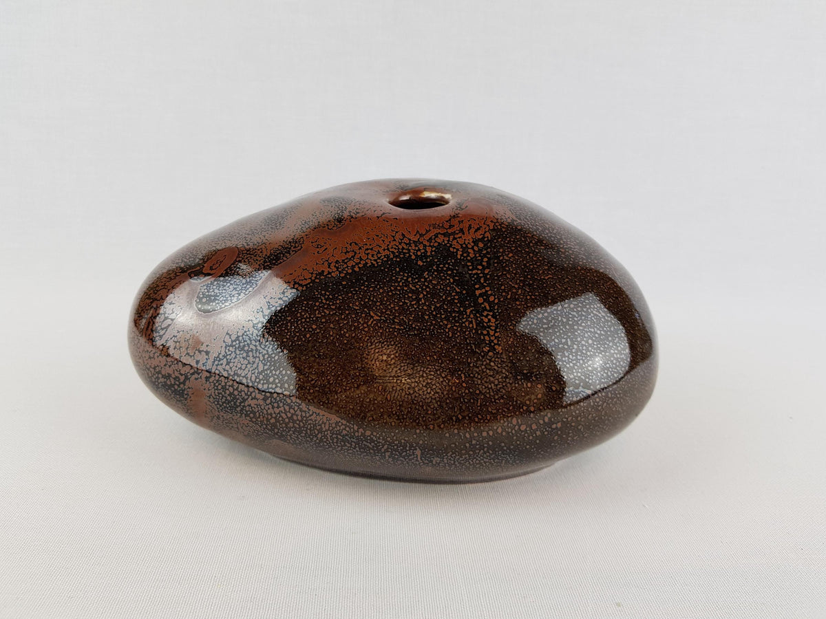 Vintage PETER GUGGENBÜHLER Die Werkstatt, Altenkunstadt Brown Vase West German Pottery 1960-70s