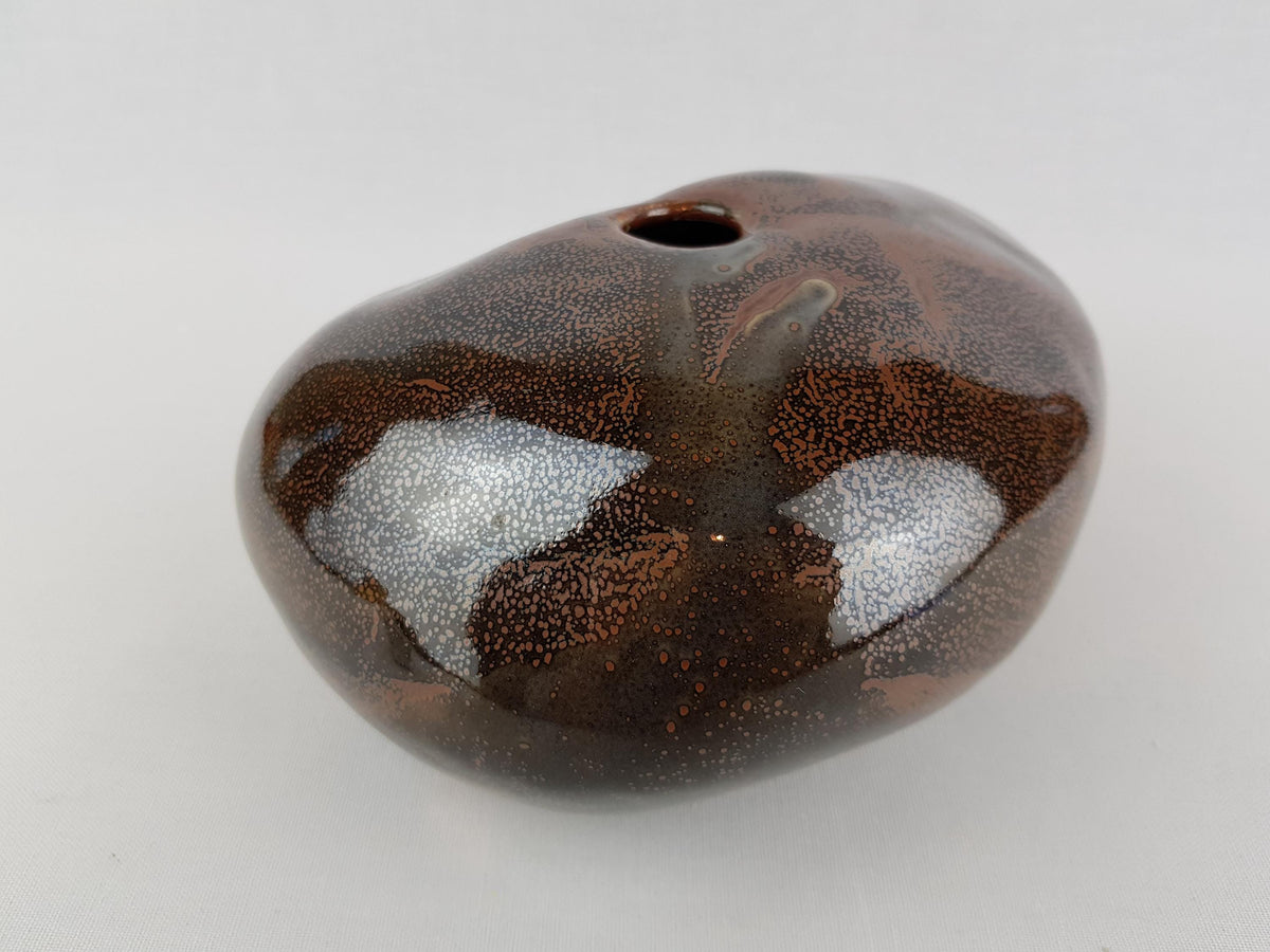 Vintage PETER GUGGENBÜHLER Die Werkstatt, Altenkunstadt Brown Vase West German Pottery 1960-70s