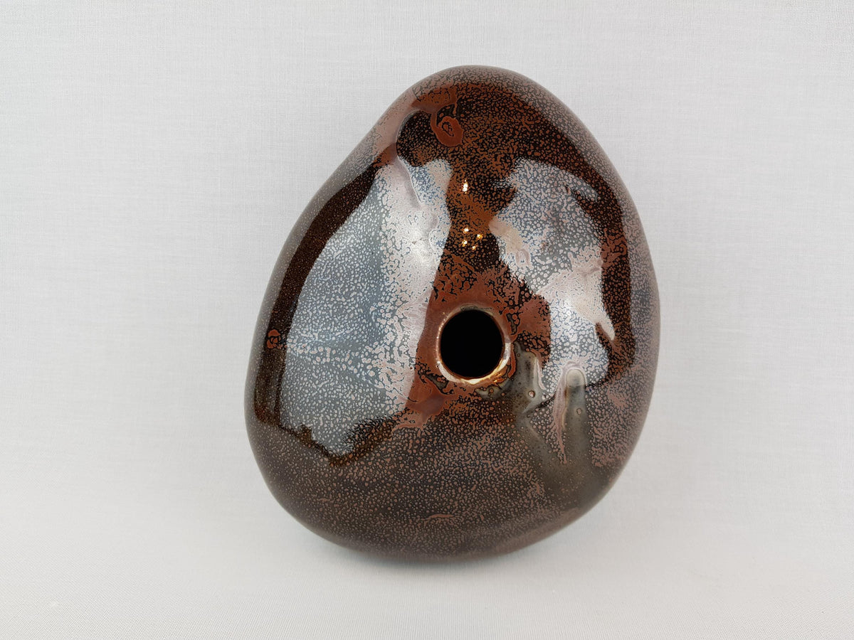 Vintage PETER GUGGENBÜHLER Die Werkstatt, Altenkunstadt Brown Vase West German Pottery 1960-70s