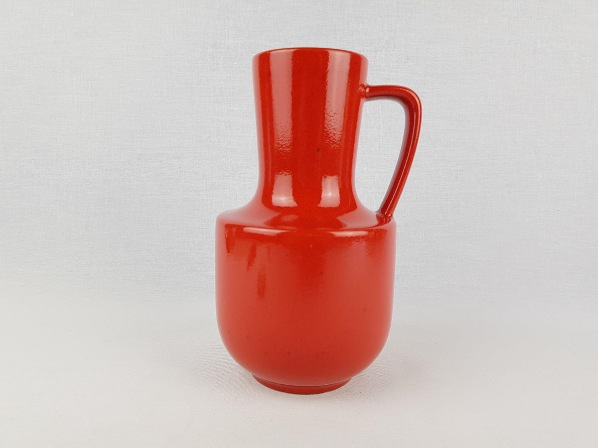 Vintage STEULER KERAMIK Handled Red Jug Vase 141-20 West German Pottery 1960s