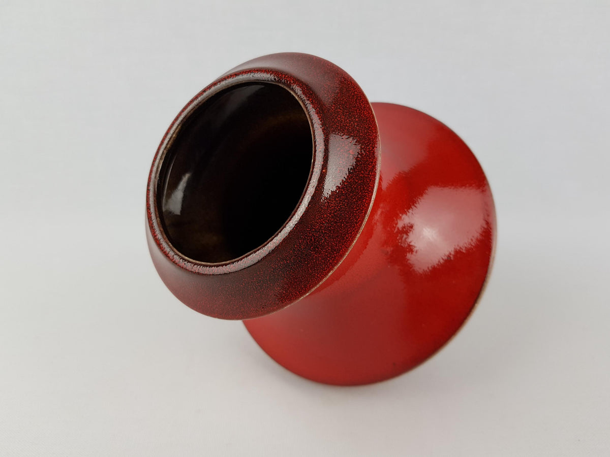 Vintage STEULER KERAMIK Red Vase 316-15 West German Pottery 1970s