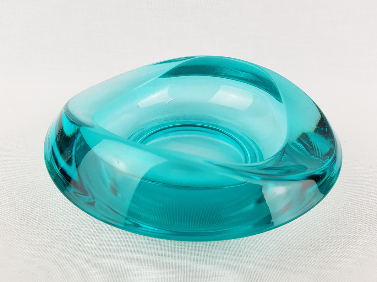 Vintage GLASS BOWL Ashtray 1045 Sklo Union Rosice Glassworks by Rudolf Jurnikl from Czechslovakia 1962