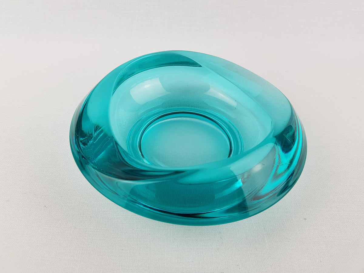 Vintage GLASS BOWL Ashtray 1045 Sklo Union Rosice Glassworks by Rudolf Jurnikl from Czechslovakia 1962