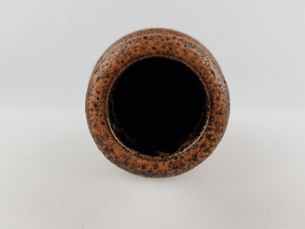 Vintage STEULER KERAMIK Brown Fat Lava Vase 135-25 West German Pottery 1960s