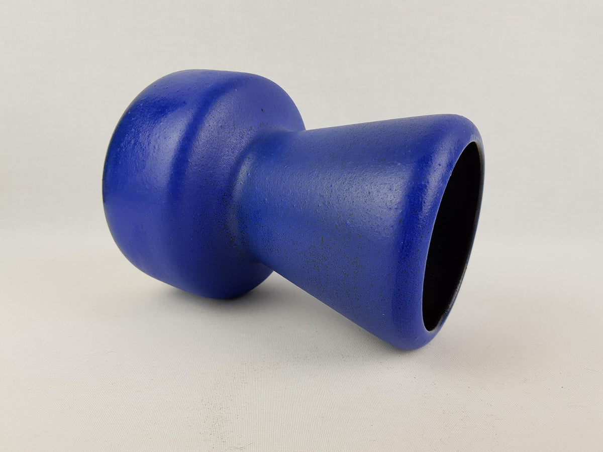 Vintage STEULER KERAMIK Matt Blue Ceramic Vase 478-20 West German Pottery 1970s