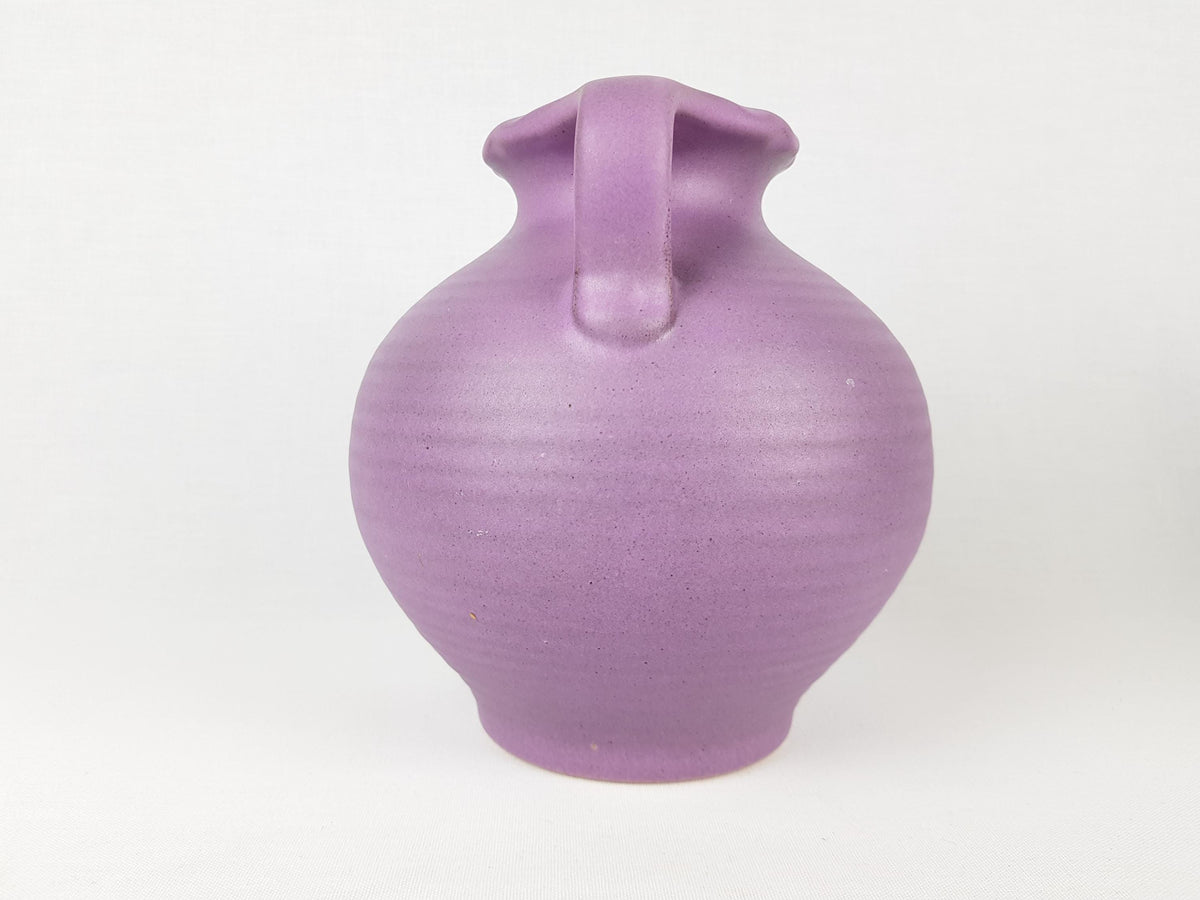 Vintage VEB HALDENSLEBEN Vase with Matte Purple Glaze East German Pottery 1960s