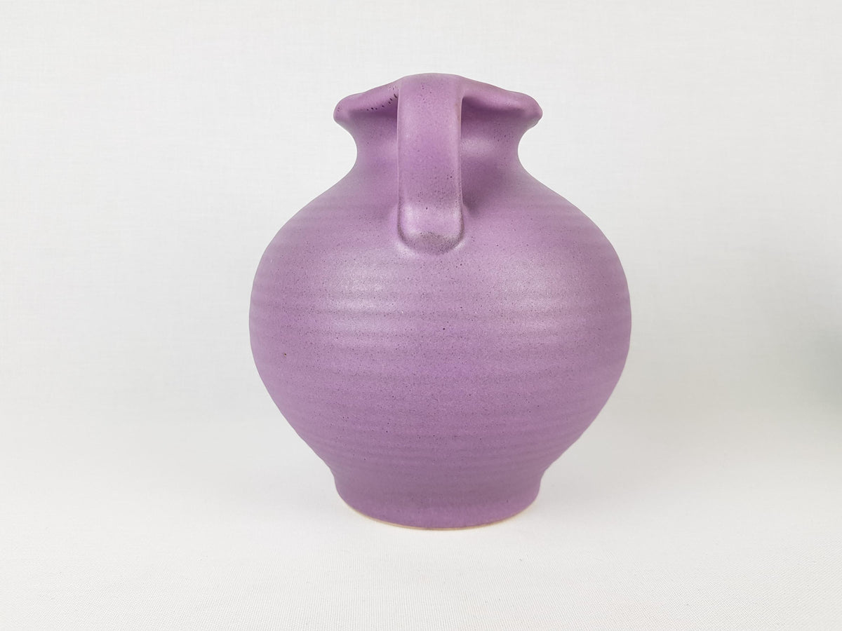 Vintage VEB HALDENSLEBEN Vase with Matte Purple Glaze East German Pottery 1960s