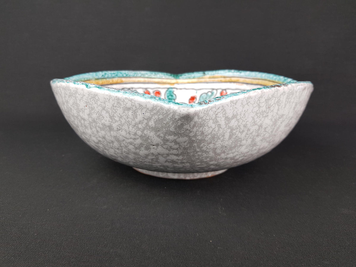 Vintage ITALIAN CERAMIC BOWL with Flower Decor Italian Pottery 1960s