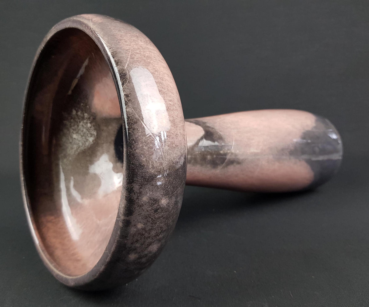 Large Vintage OTTO KERAMIK Pale Rose and Grey Vase or Candle Holder West German Pottery 1980s