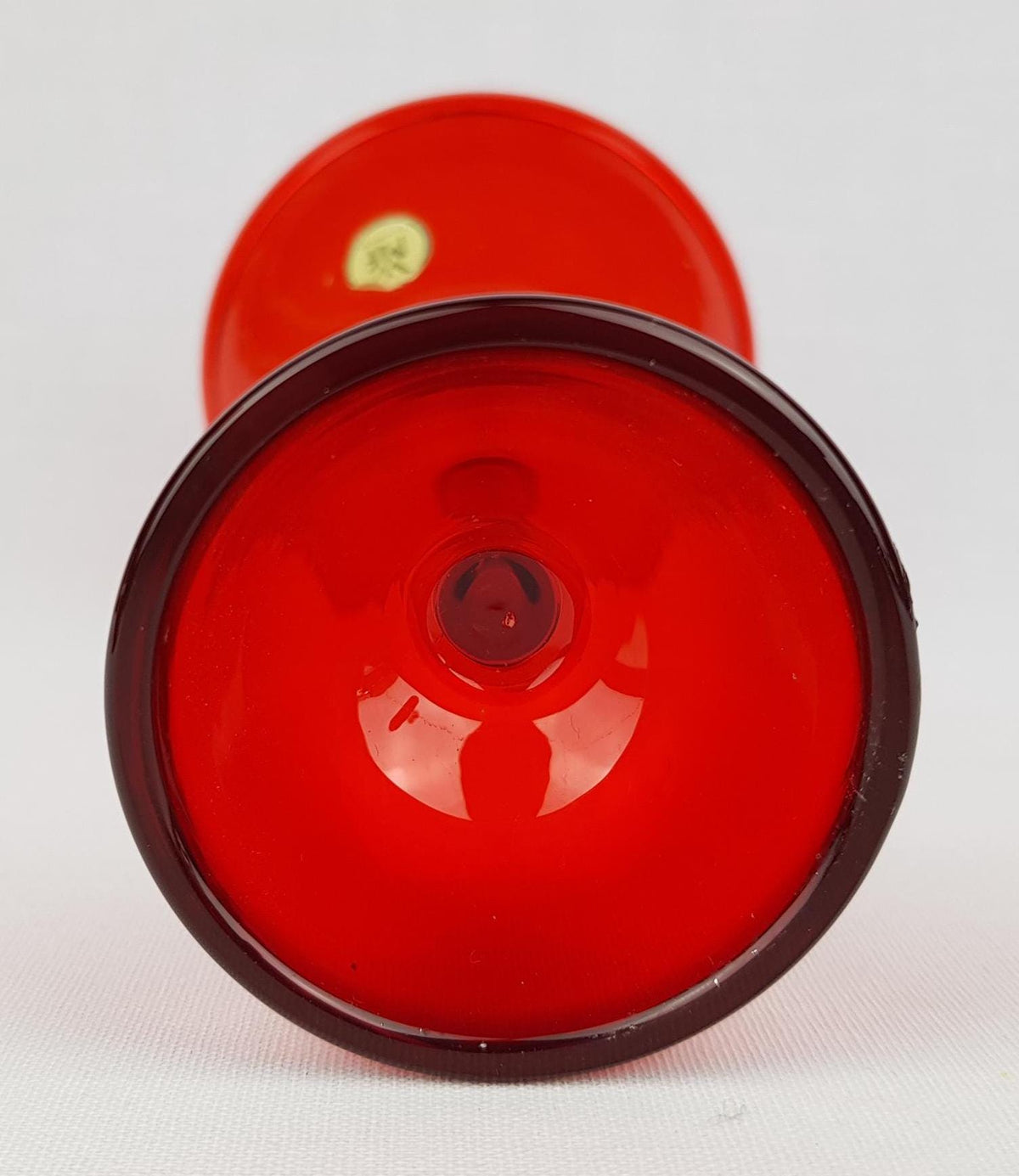 Vintage WMF Ruby Red Glass Candle Holder by Cari Zalloni West Germany 1970s