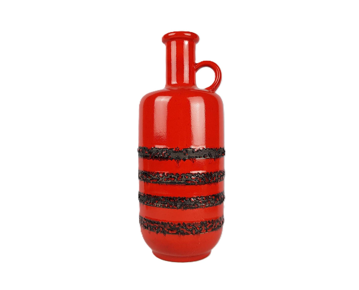 Vintage STEULER KERAMIK Red Floor Vase 128-45 West German Pottery 1960s