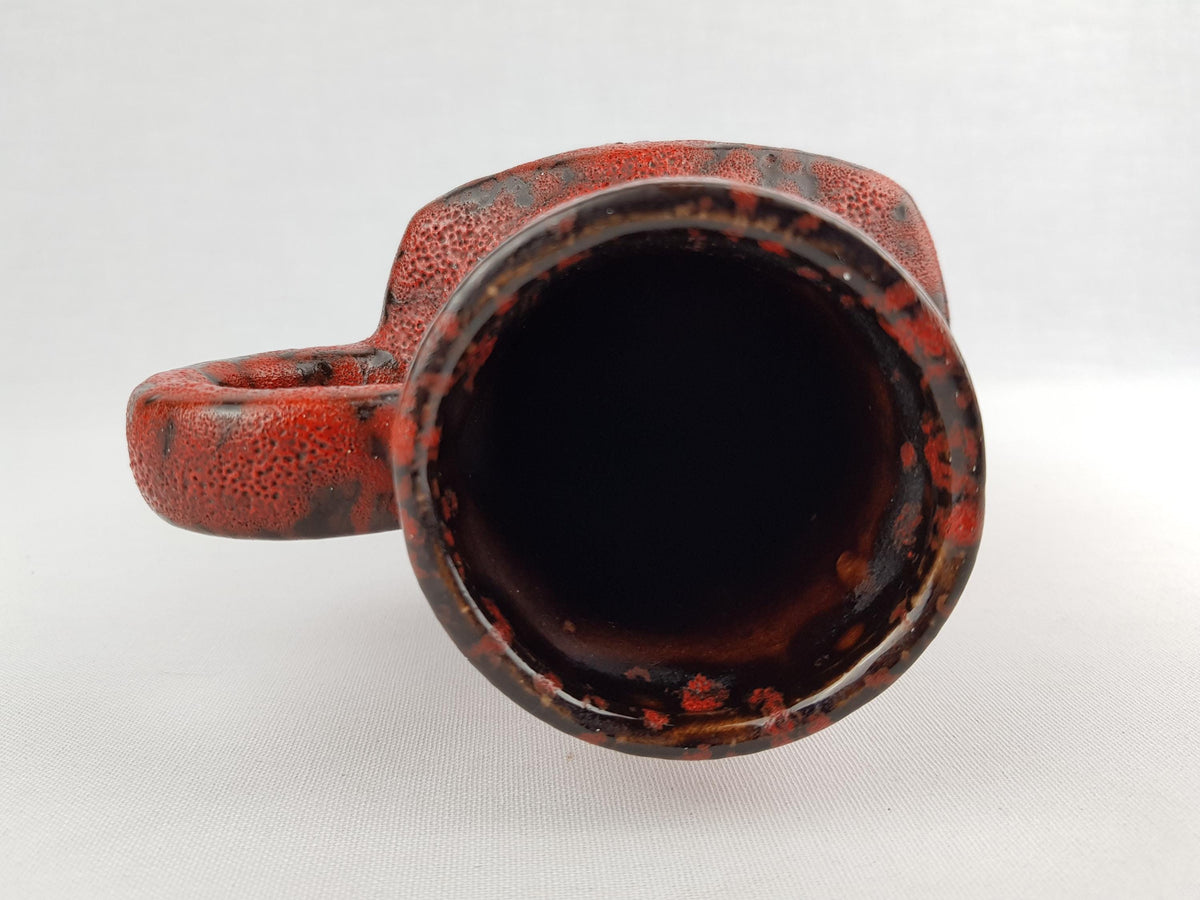 Vintage SCHEURICH KERAMIK Handled Red Vase with JURA decor 482-28 West German Pottery 1970s
