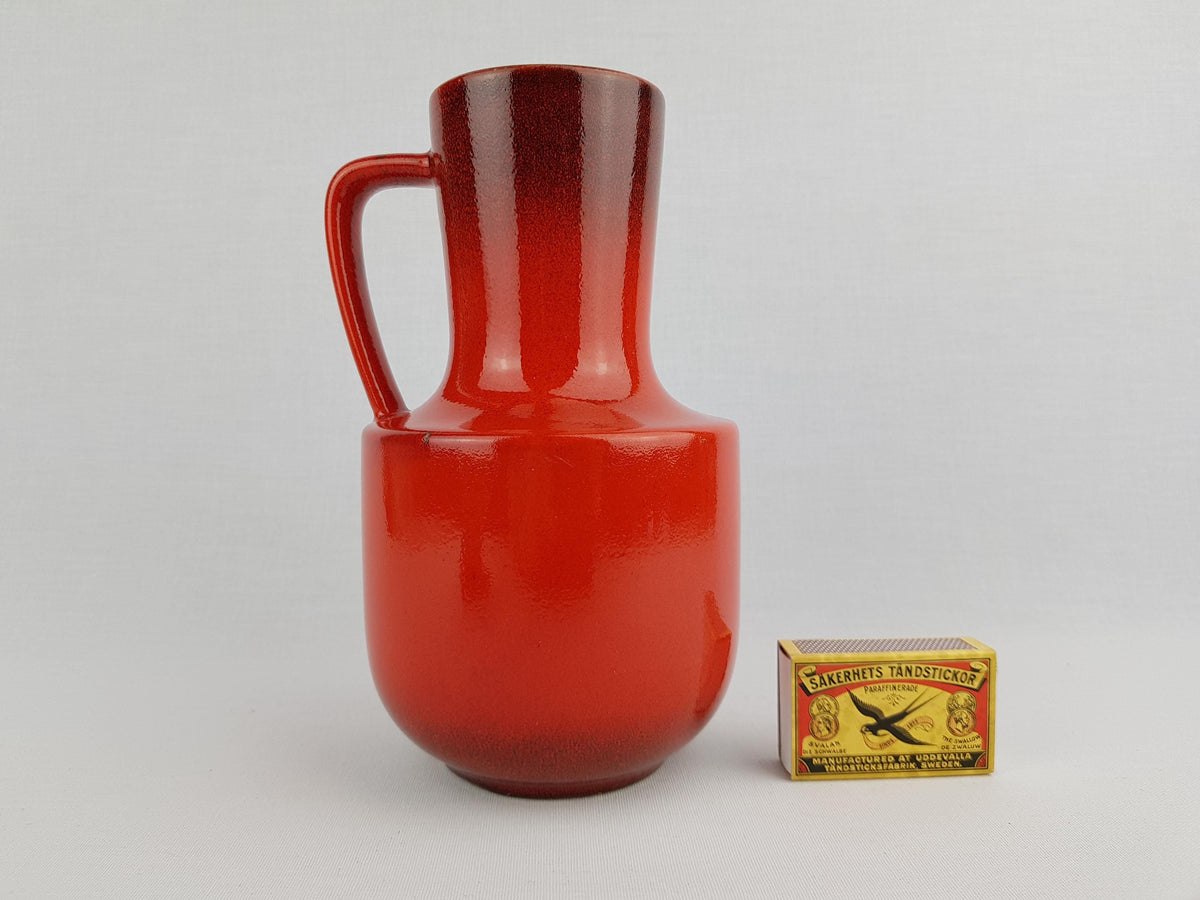 Vintage STEULER KERAMIK Handled Red Jug Vase 141-20 West German Pottery 1960s