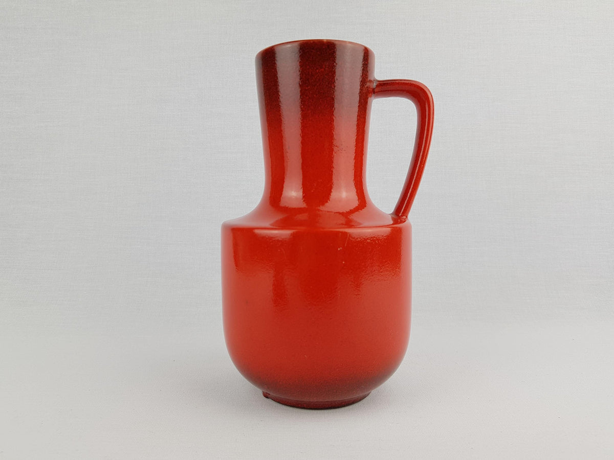 Vintage STEULER KERAMIK Handled Red Jug Vase 141-20 West German Pottery 1960s