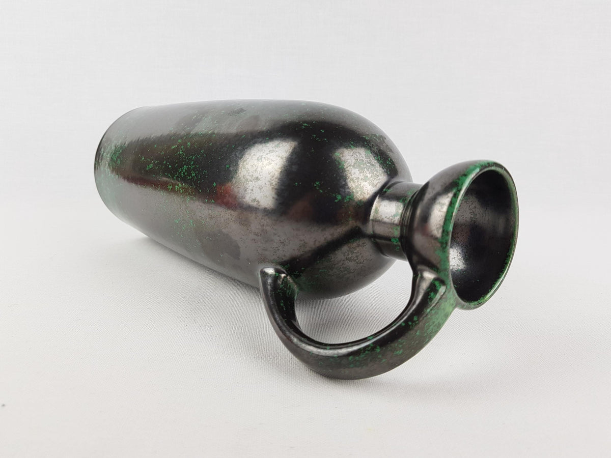 Vintage RUSCHA KERAMIK Green Vase "Kupfergrün" decor 321/4 by Kurt Tschörner West German Pottery 1960s