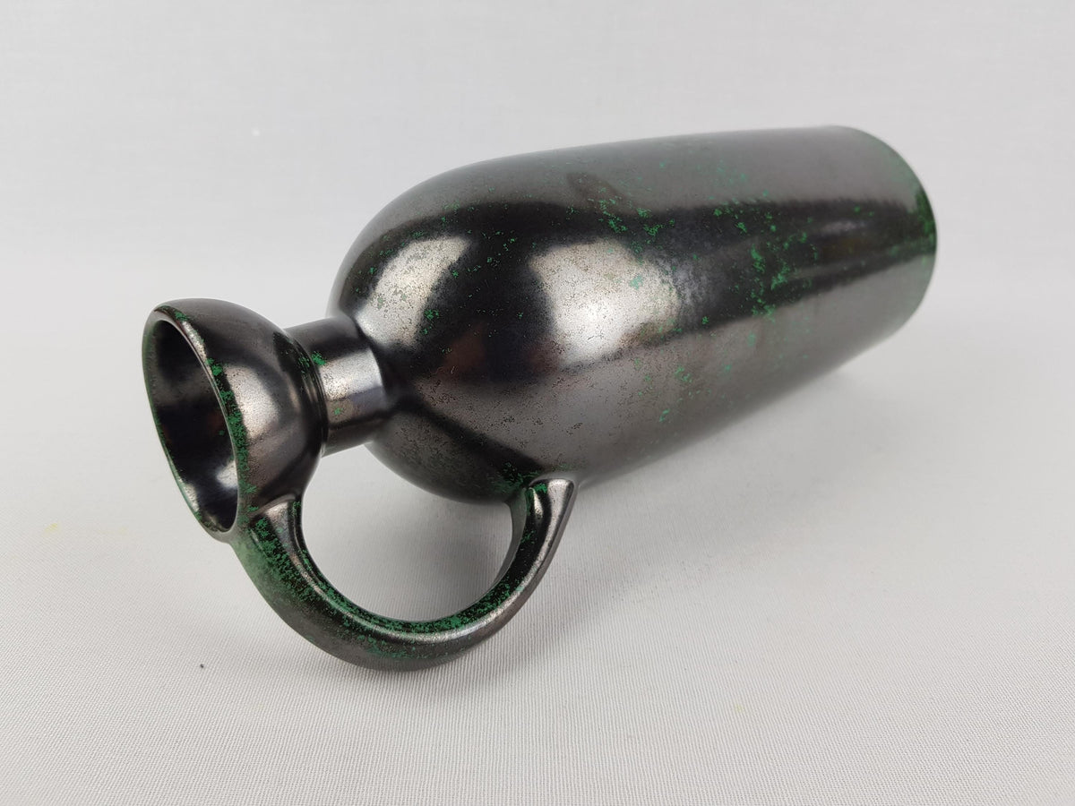 Vintage RUSCHA KERAMIK Green Vase "Kupfergrün" decor 321/4 by Kurt Tschörner West German Pottery 1960s