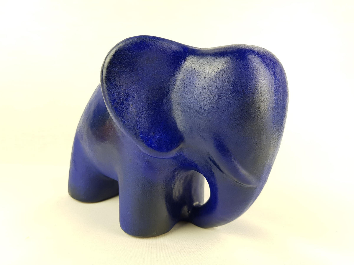 Vintage Stunning XL Blue RUSCHA KERAMIK Elephant West German Pottery 1970s