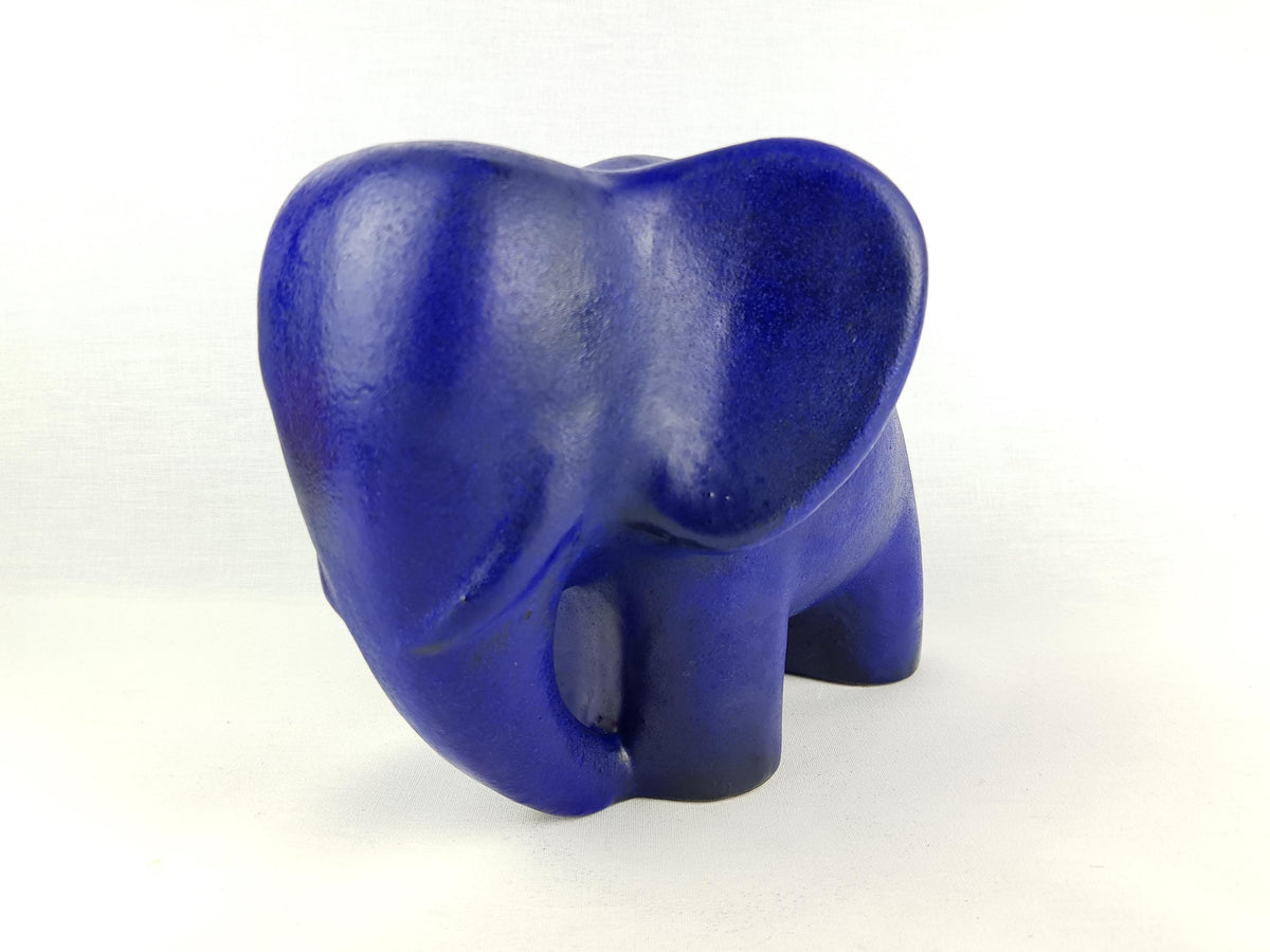 Vintage Stunning XL Blue RUSCHA KERAMIK Elephant West German Pottery 1970s