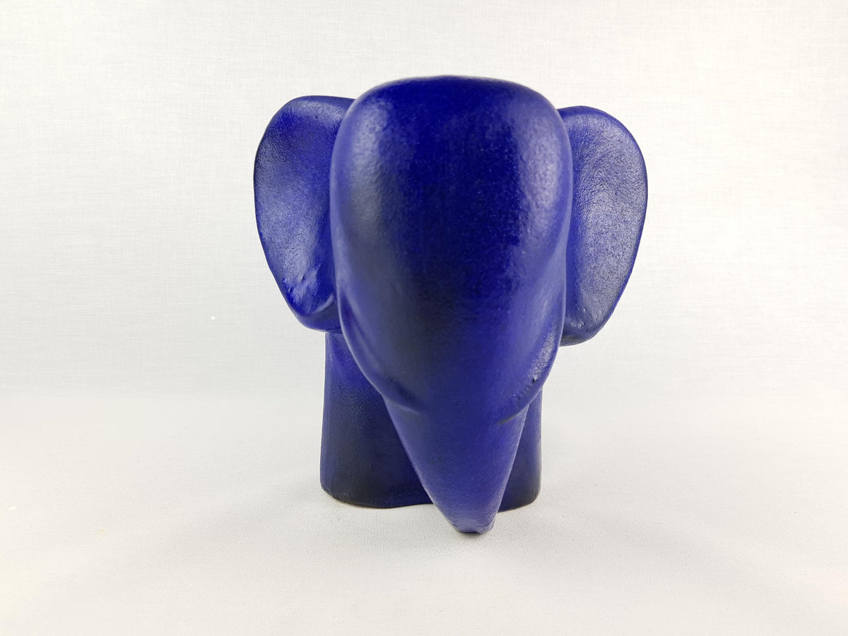Vintage Stunning XL Blue RUSCHA KERAMIK Elephant West German Pottery 1970s