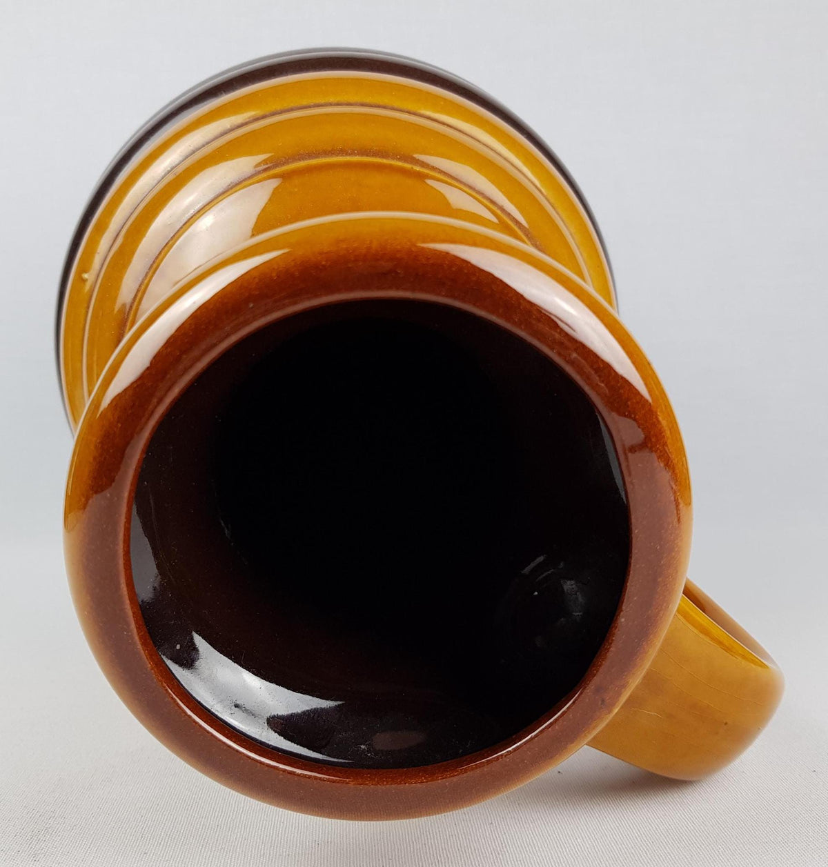 Vintage CARSTENS KERAMIK Handled Brown Metallic Hooped Floor Vase 0109-45 West German Pottery 1960s