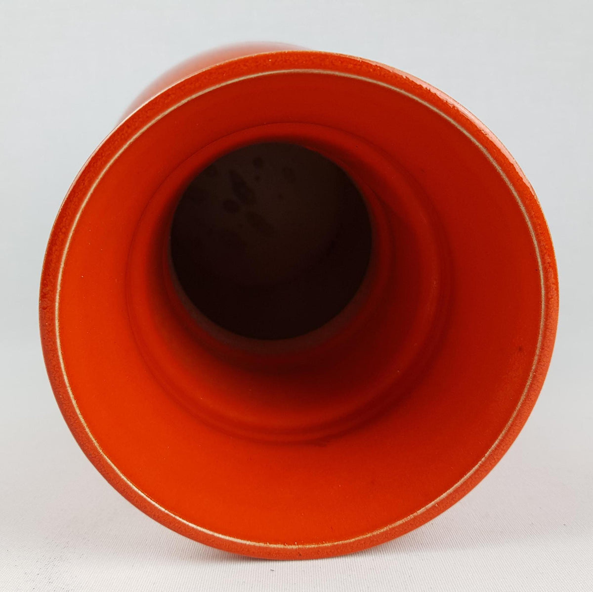Vintage STEULER KERAMIK Brown and Orange Floor Vase 309-40 West German Pottery 1970s Fat Lava Era