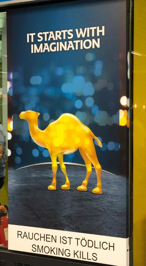 RARE Original Yellow CAMEL Filters Sculpture - GERMANY Limited Edition (anniversary 100 years of Camel history in 2013)