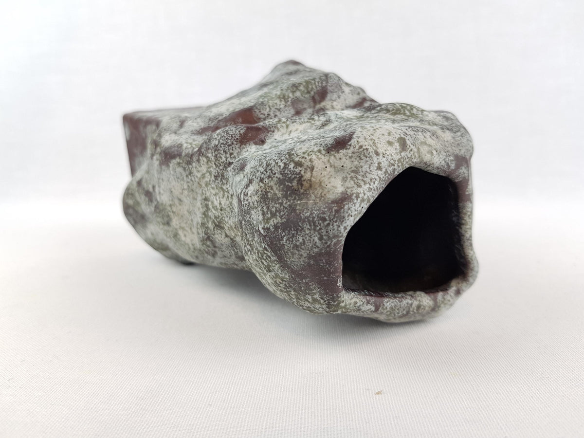 Vintage ES KERAMIK Fat Lava Brown/Gray Rock Vase 674-19 West German Pottery 1970s