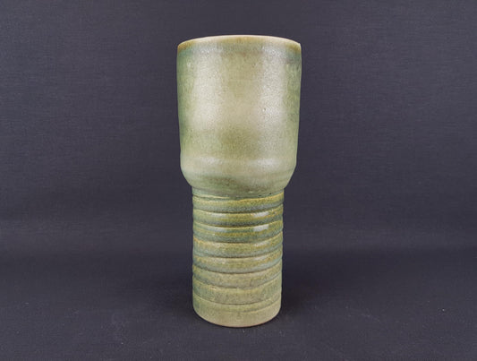 Vintage LORÉ KERAMIEK BEESEL Green Studio Vase Art Dutch Pottery 1970s