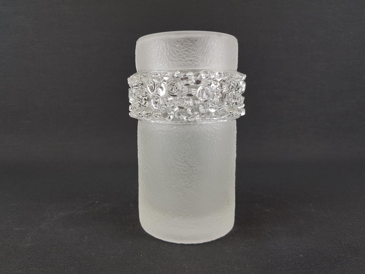 Vintage VAL SAINT LAMBERT Belgium Glass Art Spiked Decor 1970s Marked with French Lily Fleur de Lis
