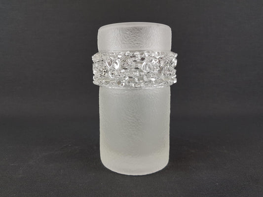 Vintage VAL SAINT LAMBERT Belgium Glass Art Spiked Decor 1970s Marked with French Lily Fleur de Lis