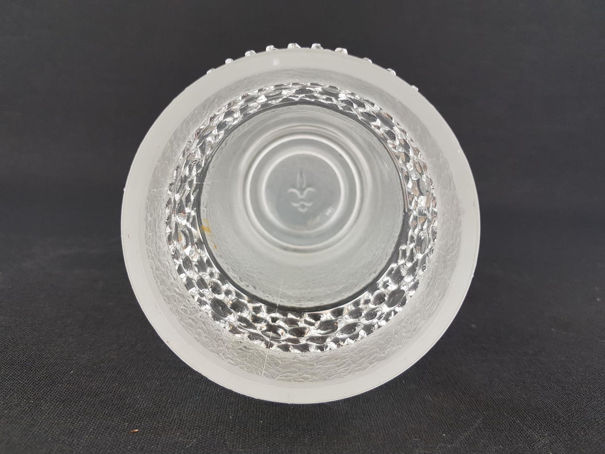 Vintage VAL SAINT LAMBERT Belgium Glass Art Spiked Decor 1970s Marked with French Lily Fleur de Lis
