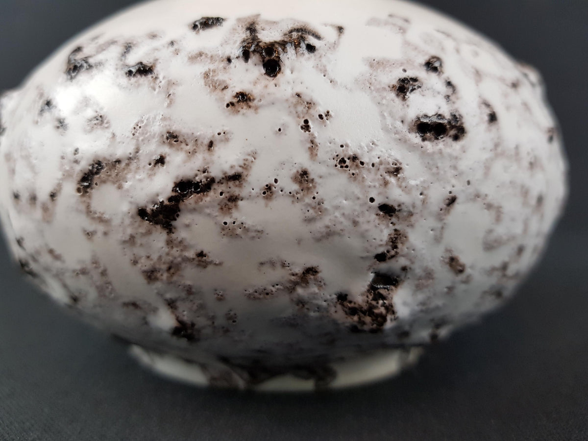 Vintage STEULER KERAMIK White and Black Fat Lava Vase 223-15 "Cascad" Series by Cari Zalloni West German Pottery 1969s