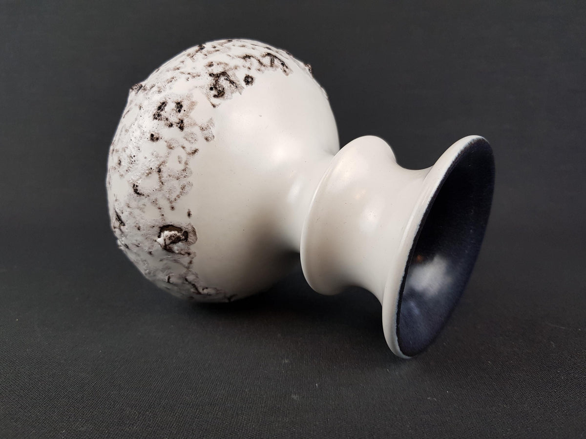Vintage STEULER KERAMIK White and Black Fat Lava Vase 223-15 "Cascad" Series by Cari Zalloni West German Pottery 1969s