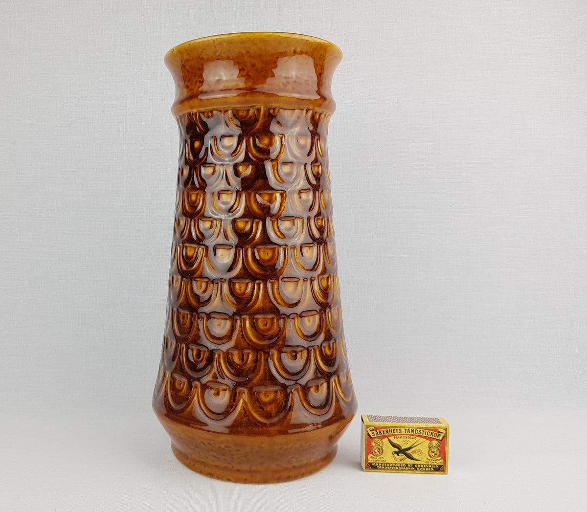 Large Vintage JASBA KERAMIK Vase | "Bali" Relief Series 1972 | N703-11-30 | West German Pottery 1972