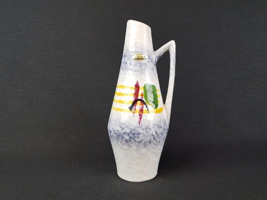 Vintage SCHEURICH KERAMIK Handled White Vase 271/22 West German Pottery 1960s Europ Linie Series