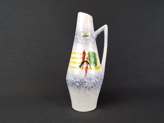 Vintage SCHEURICH KERAMIK Handled White Vase 271/22 West German Pottery 1960s Europ Linie Series