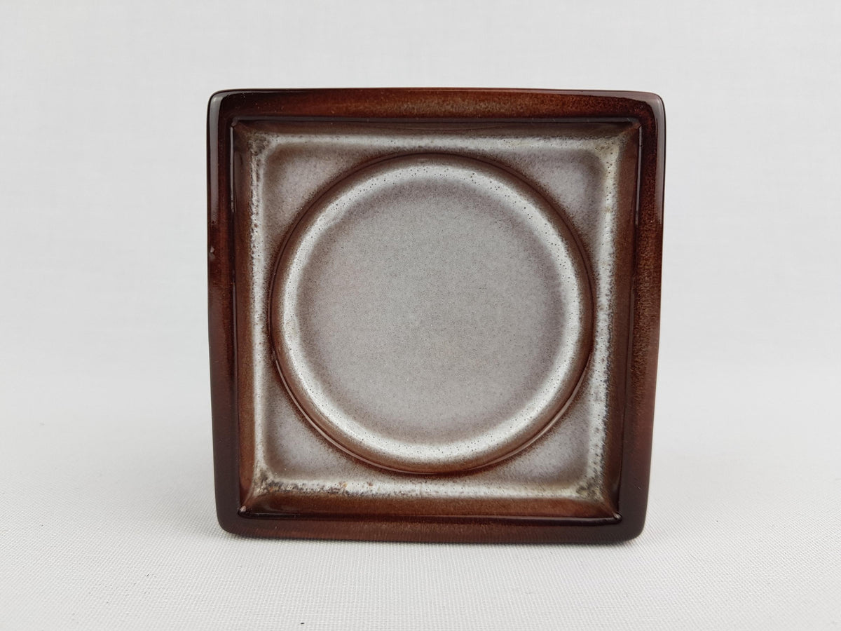 Vintage STEULER KERAMIK Stylish BrownCandle Holder 343-8 West German Pottery 1970s