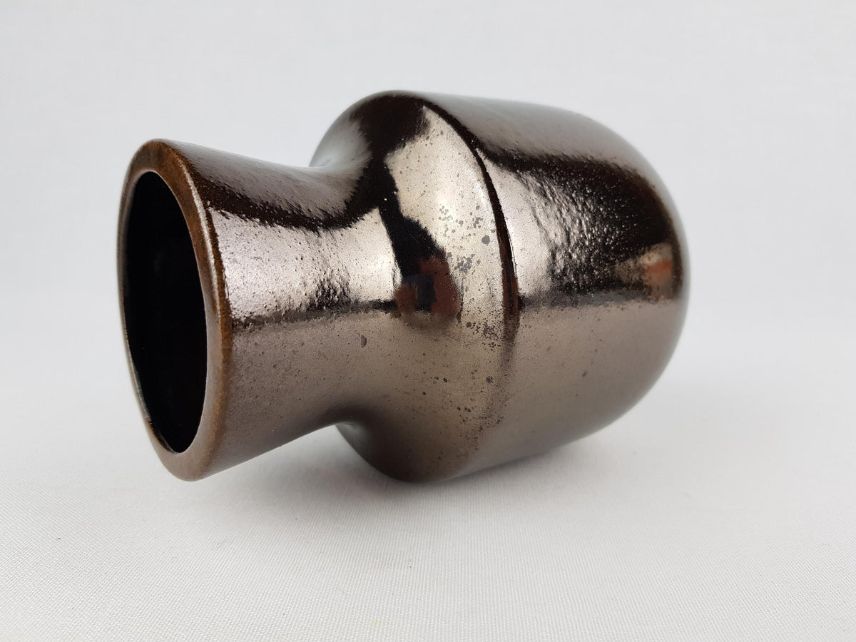 Vintage STEULER KERAMIK Brown Vase 140-15 West German Pottery 1960s