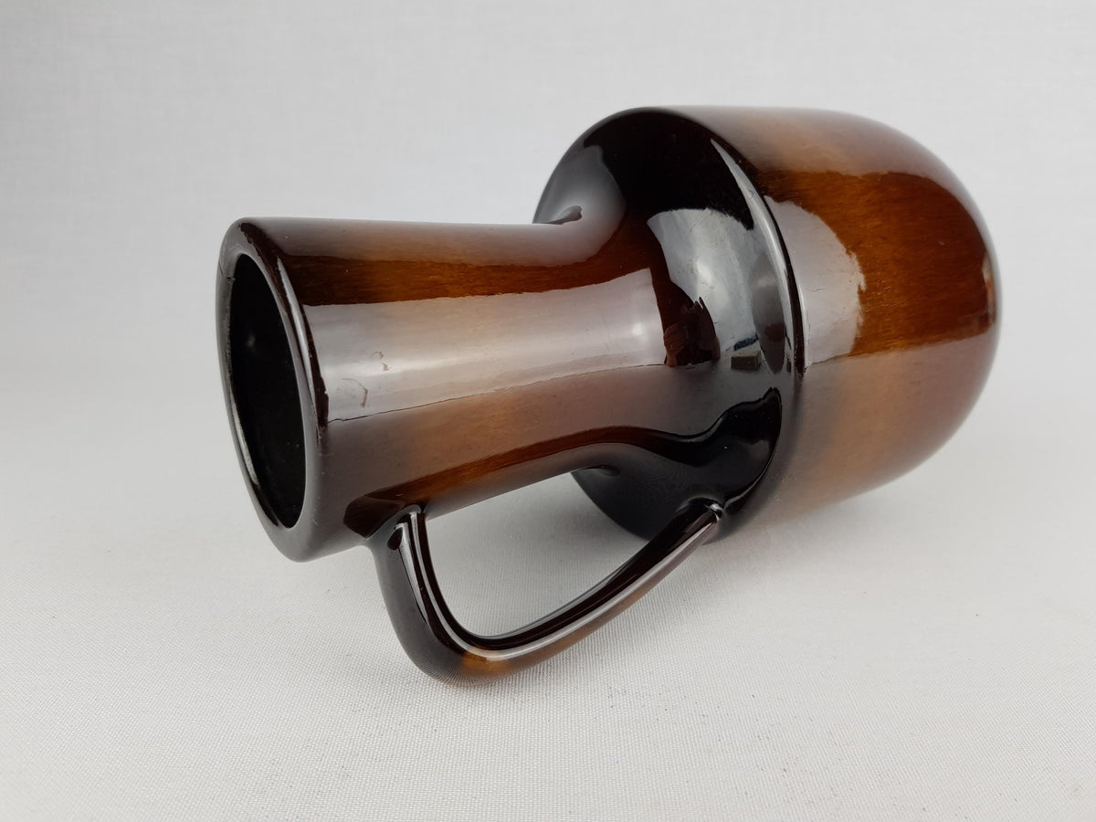 Vintage STEULER KERAMIK Handled Brown Jug Vase 141-20 West German Pottery 1960s