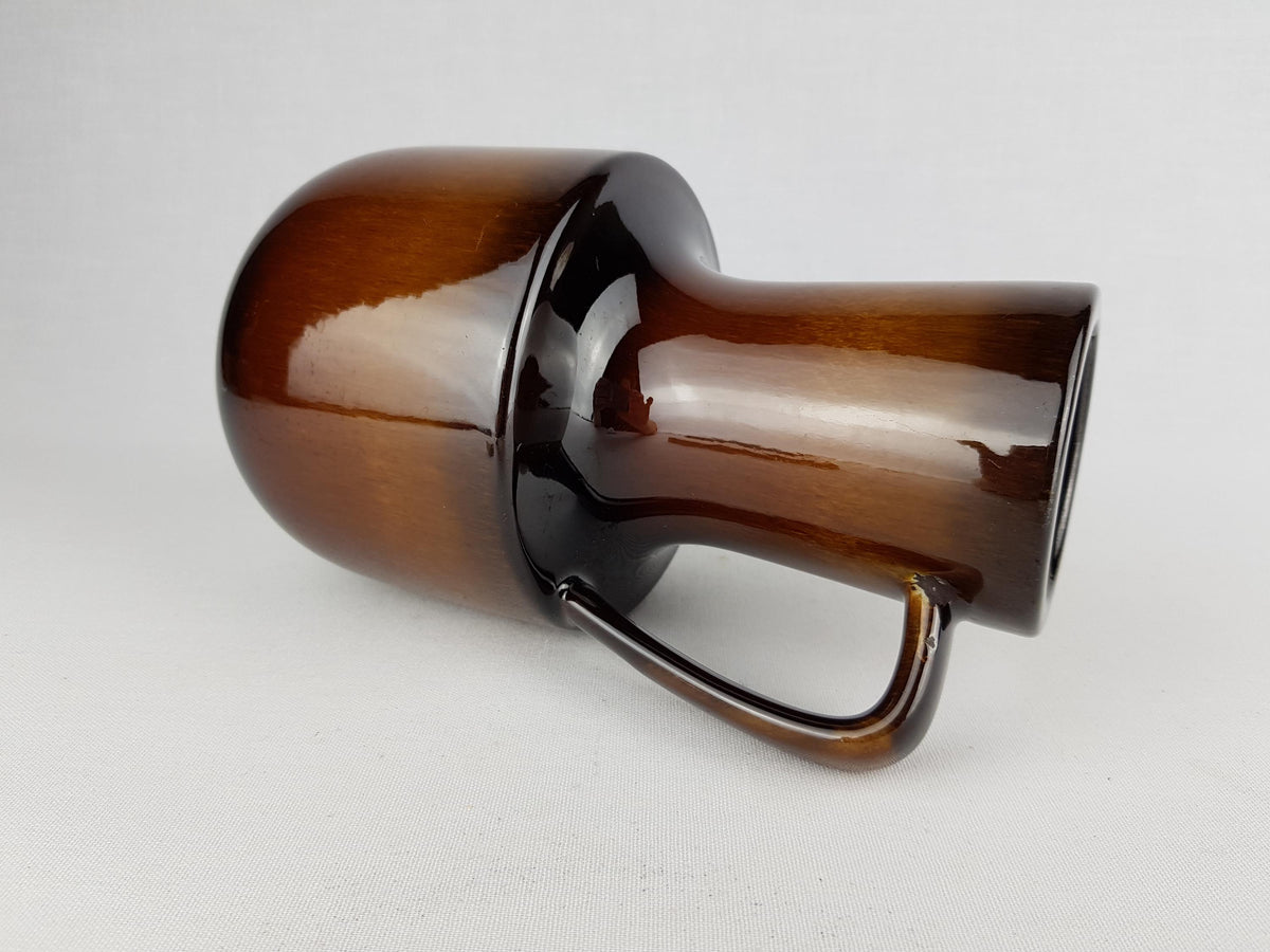 Vintage STEULER KERAMIK Handled Brown Jug Vase 141-20 West German Pottery 1960s