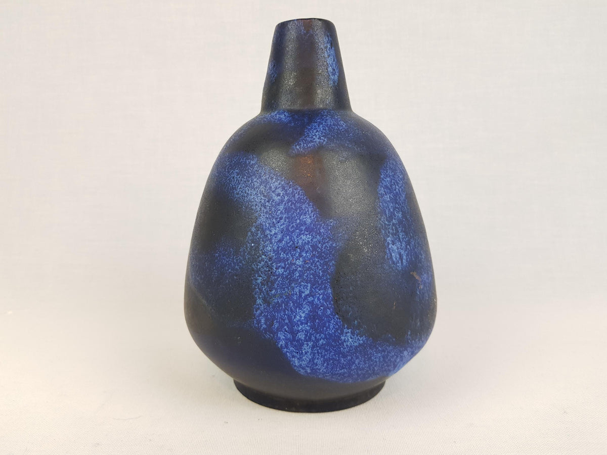 Vintage RUSCHA KERAMIK Handled Matte Blue Vase 320/2 West German Pottery 1960s